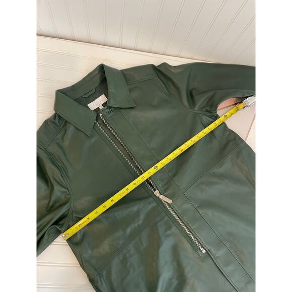 NWT REVOLVE Nikko Leather Shacket in GreenL'Academie Moto Biker Outdoor Size M - Picture 4 of 9
